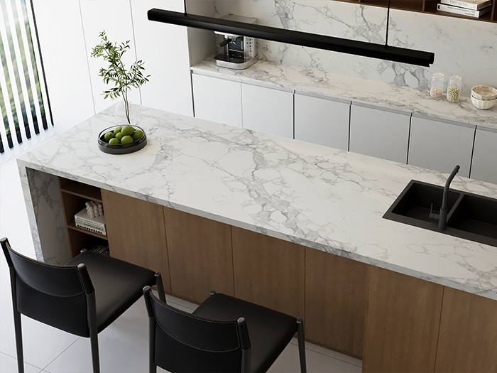 This is an example of a contemporary kitchen in Melbourne.