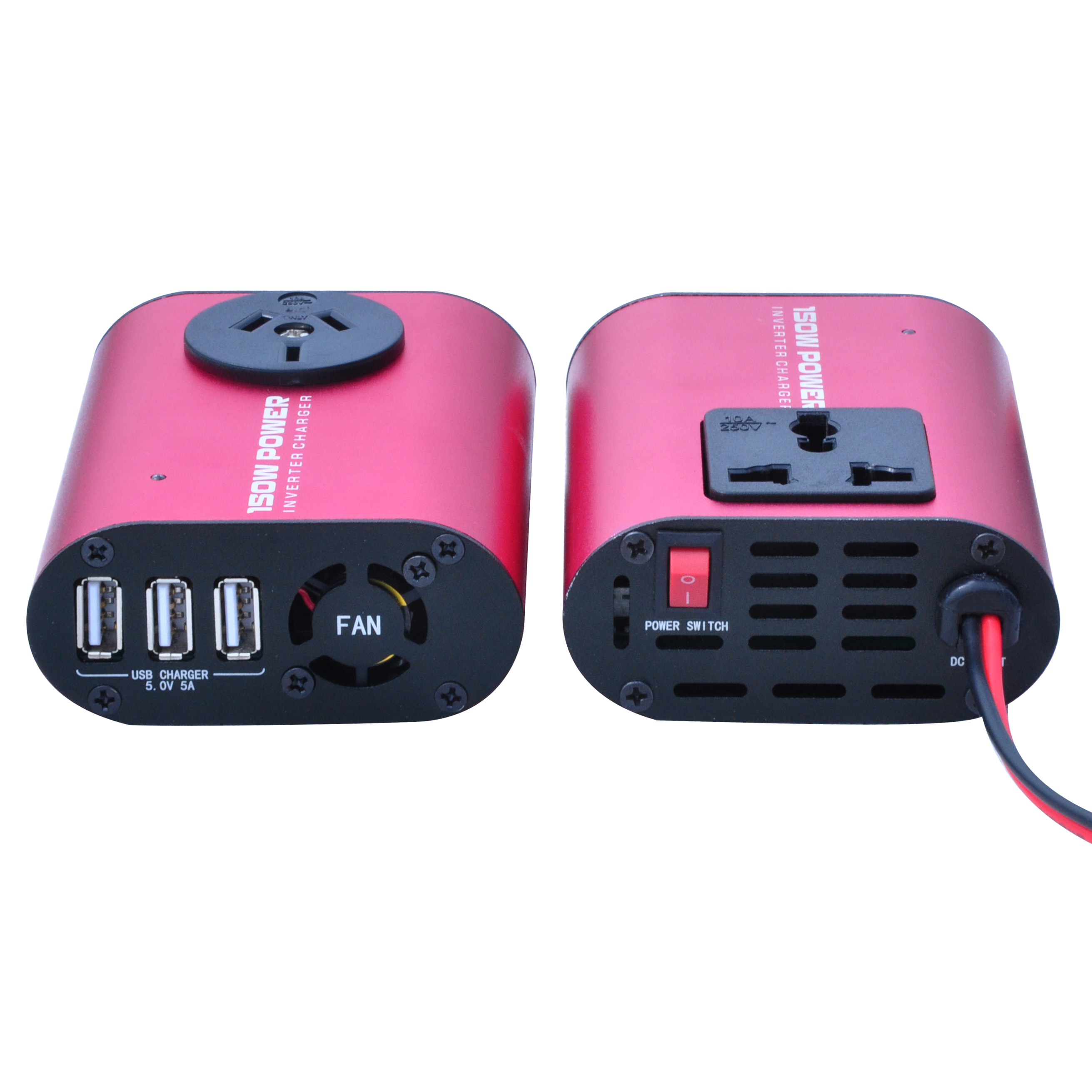 150W car power inverter with 4 fast USB charger