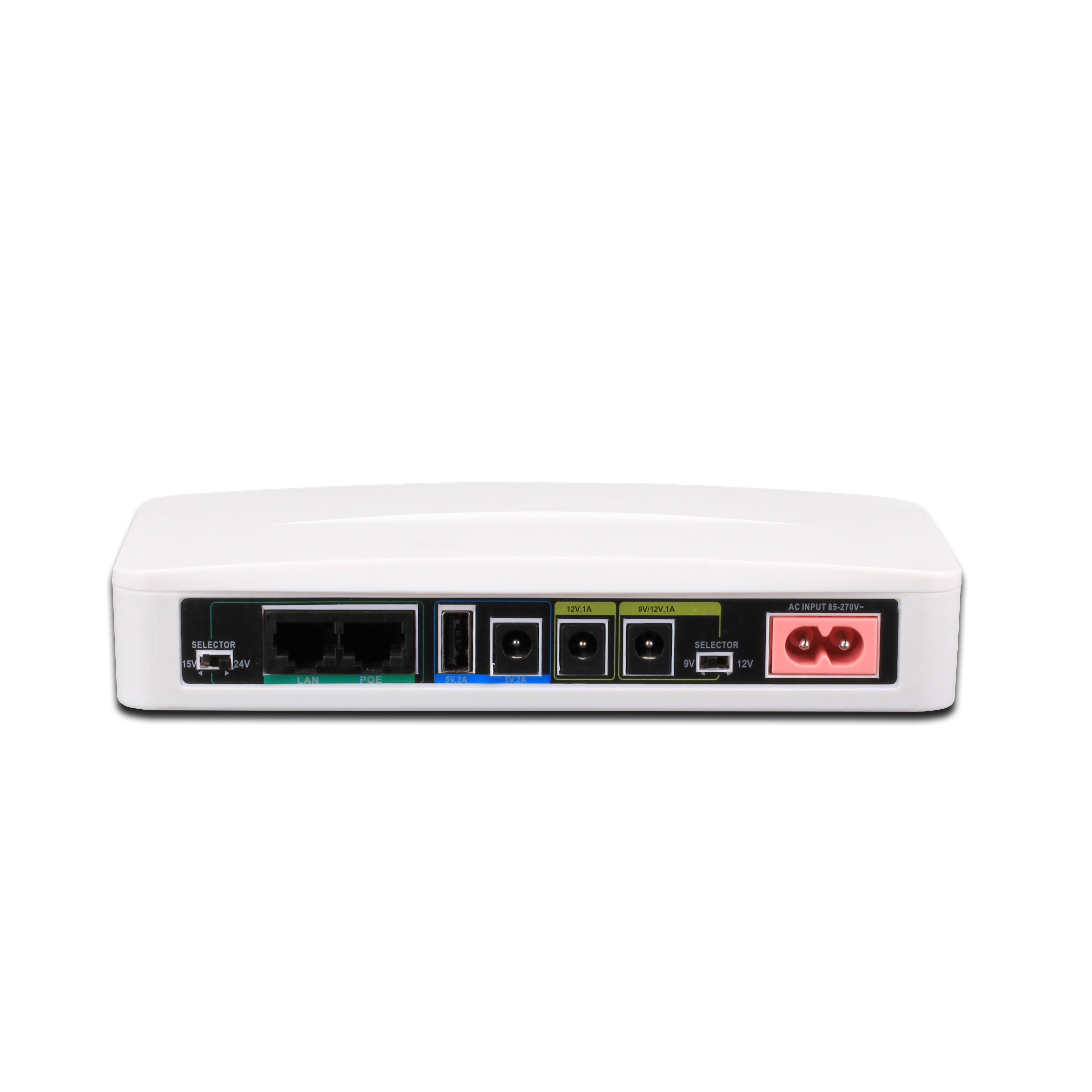 Mini SAI UPS para Router, Módem, Cámara, Entrada DC 9V Salida DC 9V Máx. 3A  (No Carga)