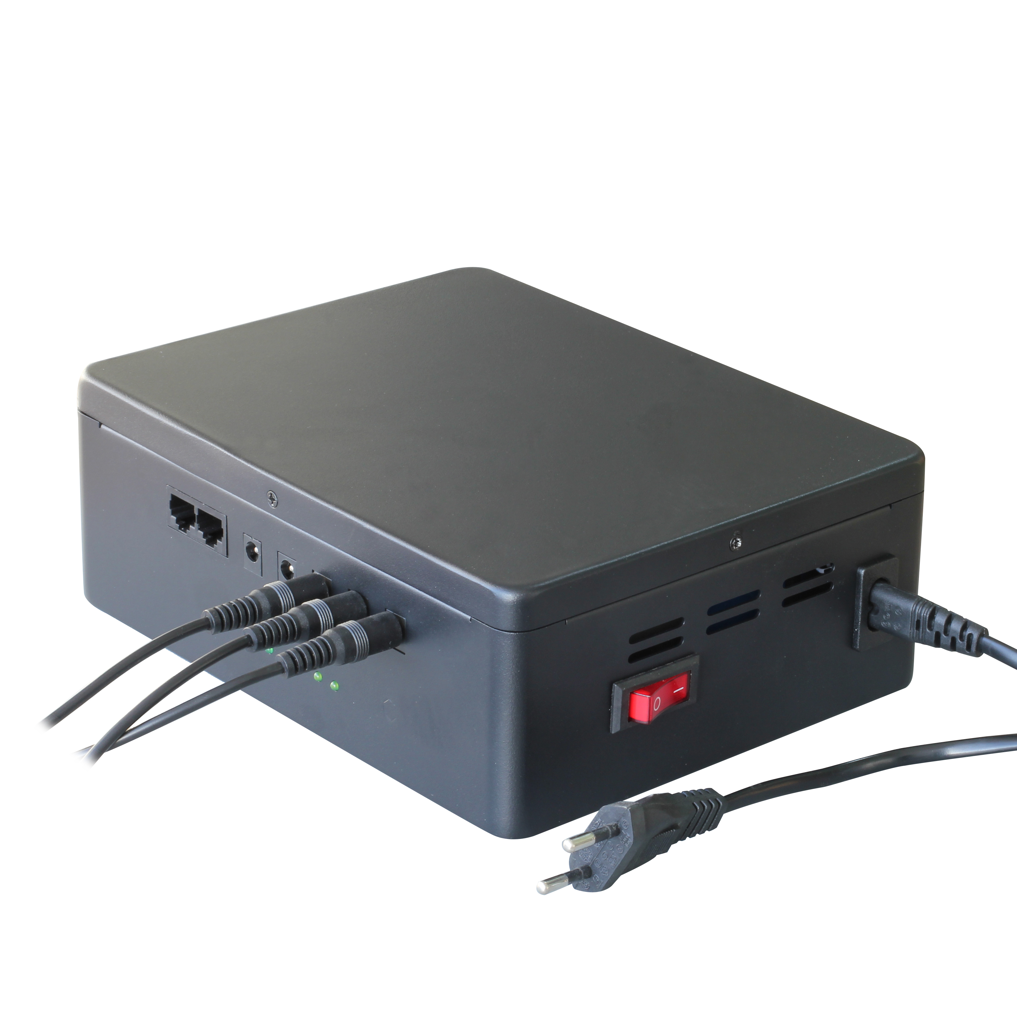 60W mini UPS DC UPS with 5 pcs of 12V DC charge ports and built in of 192WH large lithium battery pa